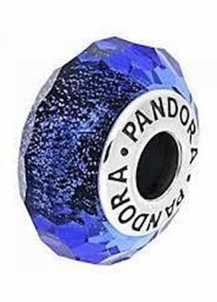 Срібна намистина пандора  "синє мурано" 791646