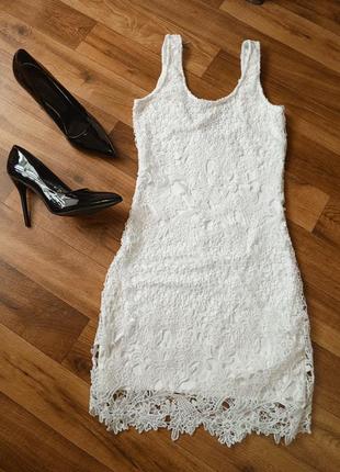 Кружевное белое сарафан платье3 фото