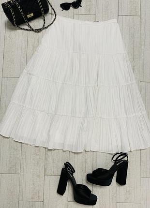 Женская длинная брендовая юбка-плиссе-жатка florence &amp; fred1 фото