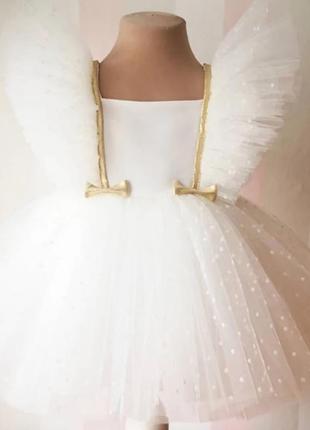Дитяча пишна біла нарядна сукня принцеса, фея для фотосесії на 3-4, 5-6, 7-8 років