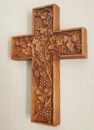 Настенный деревянный крест.4 фото