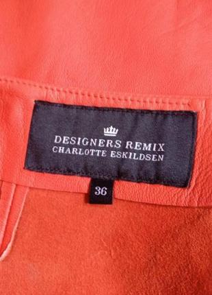 Красная, кожаная юбка designer's remix collection3 фото
