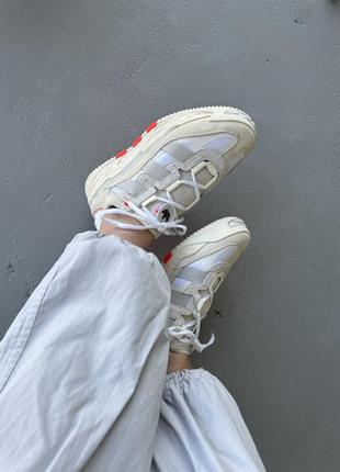 Женские кроссовки высокого качества в стиле adidas niteball beige5 фото