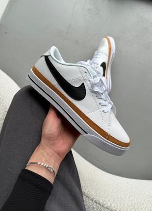 Стильные кеды высокого качества nike court legacy white/black1 фото