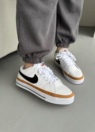 Стильные кеды высокого качества nike court legacy white/black8 фото