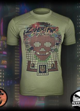 Армейская футболка цвета олива " cybertank 2077", мужские футболки и майки, тактическая и форменная одежда