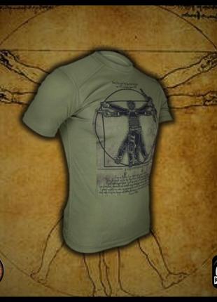 Армійська футболка кольору олива "da vinci – soldie", чоловічі футболки і майки, тактична і формений одяг