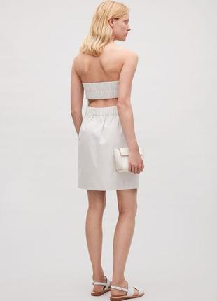 Интересного кроя платье сарафан светло-серый cos