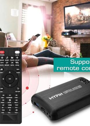 Портативний медіаплеєр mypin usb 3.0 1080p hdmi із вбудованим розємом