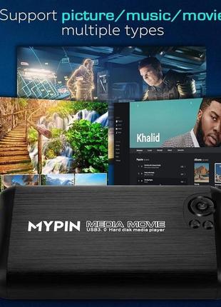 Портативний медіаплеєр mypin usb 3.0 1080p hdmi із вбудованим розємом5 фото