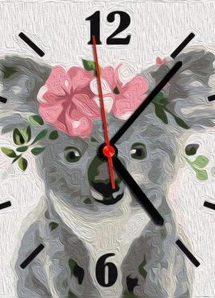 Годинник-картина за номерами "коала", 30х30 см [tsi220405-тsі]