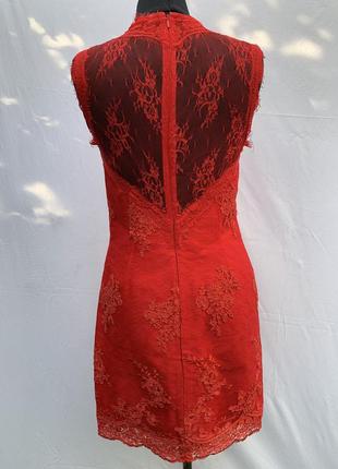 Morgan французское платьице, красное,  кружево france, 44р2 фото