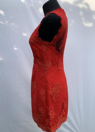 Morgan французское платьице, красное,  кружево france, 44р3 фото