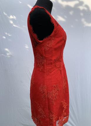 Morgan французское платьице, красное,  кружево france, 44р4 фото