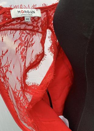 Morgan французское платьице, красное,  кружево france, 44р8 фото