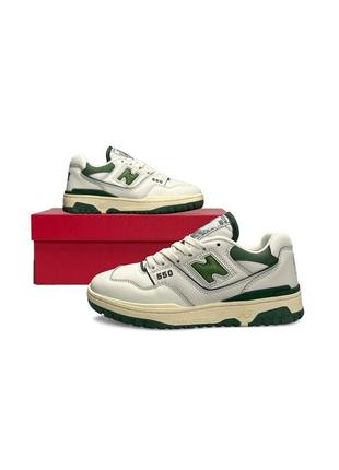 Женские кроссовки new balance 550 green white summer розродаж