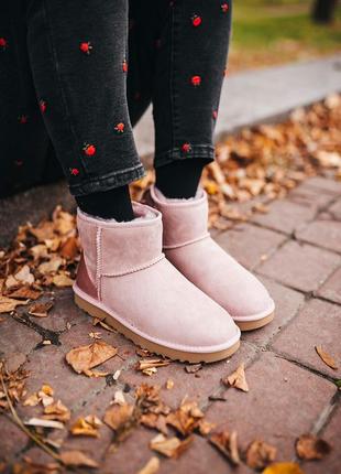 💝❄️ugg w classic mini pink❄️💝угги женские зимние с мехом розовые