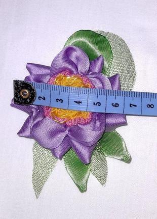 Текстильная брошь "цветок лотоса" диаметр 6-7 см3 фото