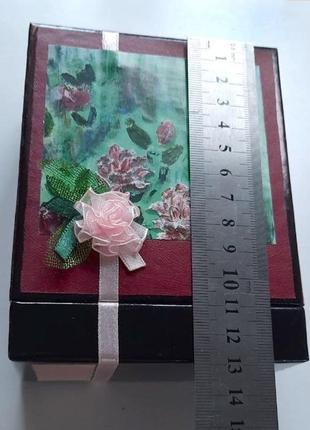 Подарункова коробка "rose" 13х10х6, 5 см упаковка для подарунка8 фото