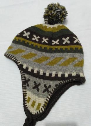 H&m шерстяная зимняя шапка на флисовом подкладе на возраст 6-8 лет2 фото