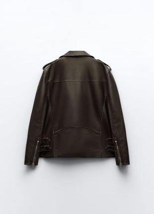 Косуха куртка курточка вітровка екошкіра розмір xs s m l zara6 фото