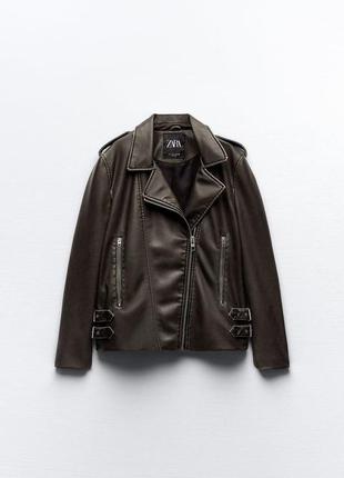 Косуха куртка курточка вітровка екошкіра розмір xs s m l zara5 фото