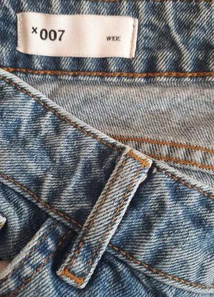 Джинсы светлые широкие collusion x007 wide leg jeans in stonewash blue5 фото