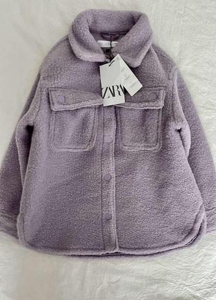 Стильная и практичная куртка-рубашка zara букле.1 фото