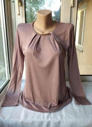 Брендова віскозна трикотажна блуза блузка лонгслів1 фото