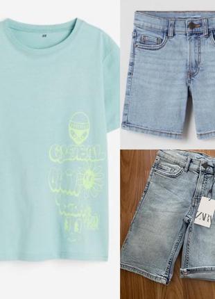 Костюм літний футболка н&м та джинсові шорти zara іспанія підліткові1 фото