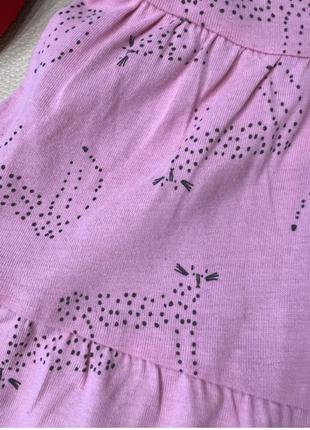 Розовое платье в леопардах 3-6-9 мес рост 68, новый сток, для девочки2 фото