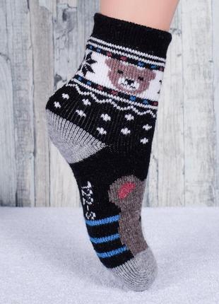 Шкарпетки вовняні дитячі всередині з махрою на ніжку 12-19см1 фото