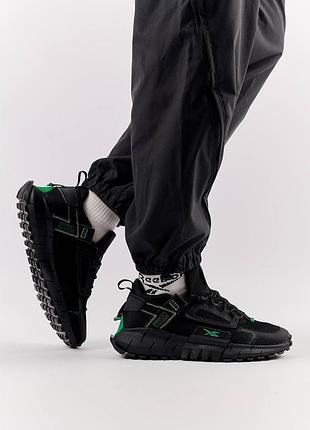 Мужские кроссовки в стиле reebok zig kinetica edge / демисезонные / весенние, летние, осенние / обувь / текстиль / черные