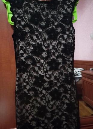 Вечернее платье в пол черное с бежевым подкладом торг2 фото