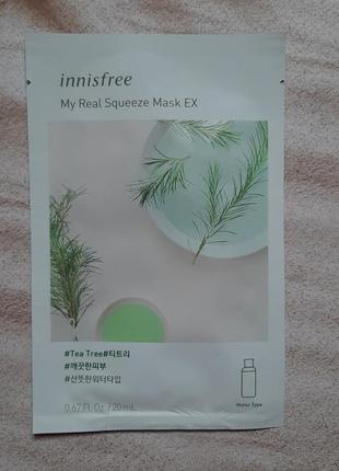Тканинна маска з екстрактом чайного дерева innisfree my real squeeze mask tea tree