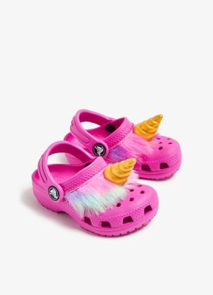 Крокс детские розовые классик клог crocs toddler classic i am unicorn clog juice2 фото