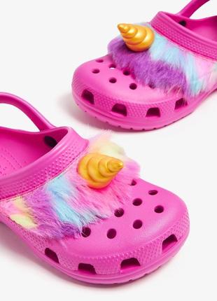 Крокс детские розовые классик клог crocs toddler classic i am unicorn clog juice5 фото