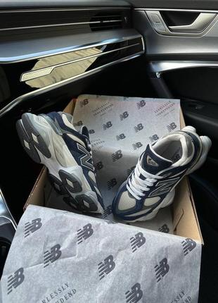 Чоловічі кросівки в стилі new balance 9060 нью беленс / демісезонні / весняні, літні, осінні / взуття / замша / білі, чорні, сірі, бежеві, сині