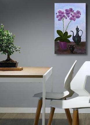 Натюрморт олією орхідеї, полотно на підрамнику, 65*40 см5 фото