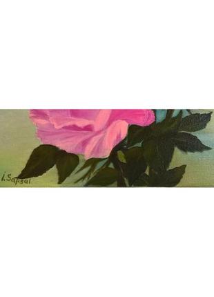 Картина маслом с букетом розовых роз, холст на подрамнике, 35*45 см10 фото