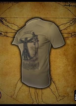 Армейская футболка цвета койот "da vinci – soldie", мужские футболки и майки, тактическая и форменная одежда1 фото