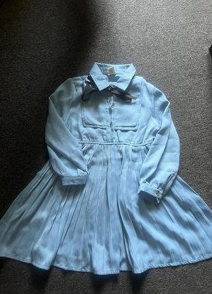 Платье нарядное голубое, легкое, весеннее 116-122