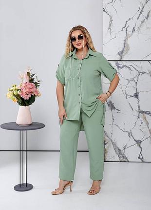 Стильний прогулянковий брючний костюм двійка