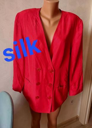 Шелковый жакет, шелковый пиджак, пог 60 см1 фото