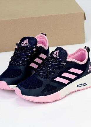 Сині рожеві жіночі спортивні кросівки тканеві текстильні7 фото