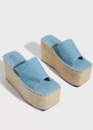 Новые босоножки мюле на танкетке summer feels mule bl&lt;unk&gt; nelly