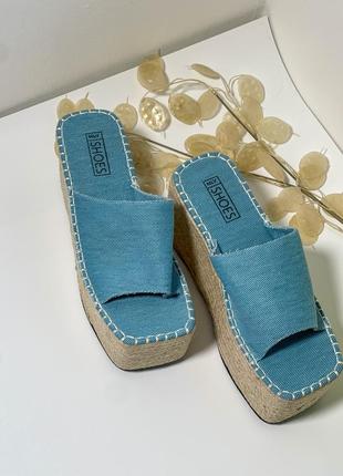 Новые босоножки мюле на танкетке summer feels mule bl&lt;unk&gt; nelly5 фото