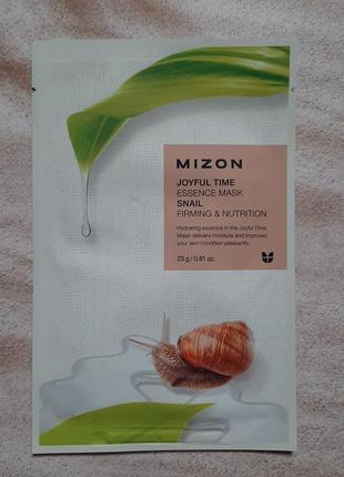 Тканинна маска з екстрактом равликового муцину mizon joyful time essence mask snail