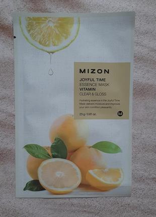 Тканевая маска с экстрактом лимона mizon joyful time vitamin essence mask