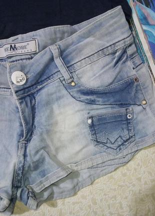 Мини-шорты one more jeans джинсовые, s, 263 фото